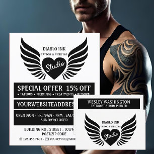 Herztattoo, Tattooist & Body Piercer Visitenkarte