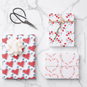 Herzthema Valentinstag Geschenkpapier Set