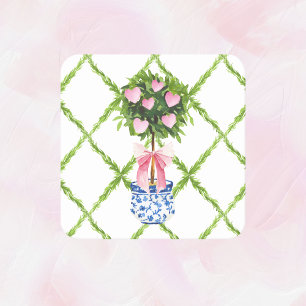 Herztopiar am Valentinstag, grandmillenial Rechteckiger Pappuntersetzer