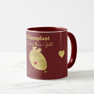 Herztransplantation Gold Maroon Tasse