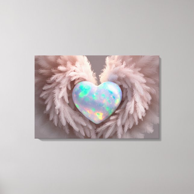 *~* Herztrocknende Rose Angel Wings AP78 Opal Leinwanddruck (Vorderseite)