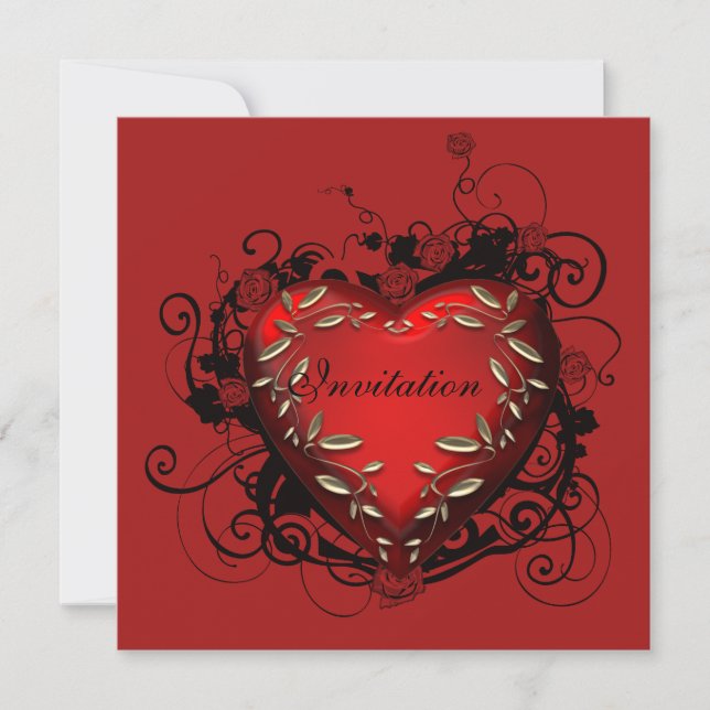 HerzValentinstag Party Einladung (Vorderseite)