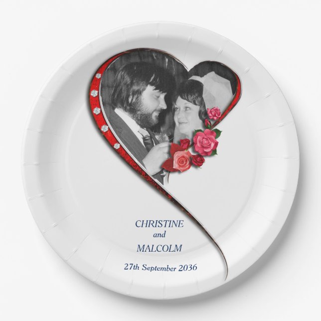 Herzverheiratung Pappteller (Vorderseite)