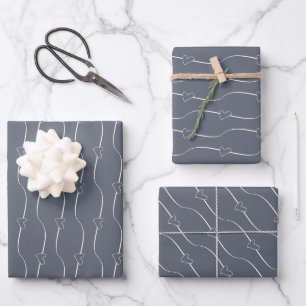 Herzverknüpfung, Creme auf Fleet Gray Wedding Verl Geschenkpapier Set