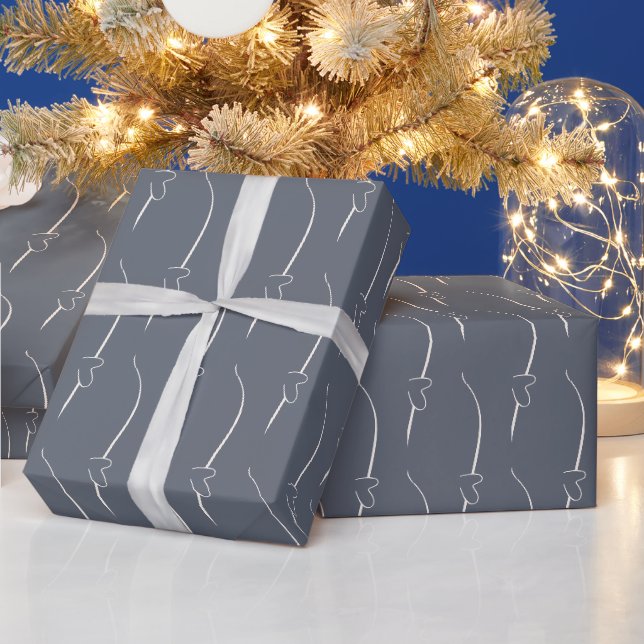 Herzverknüpfung, Creme auf Fleet Gray Wrapping Pap Geschenkpapier (Feiertage)
