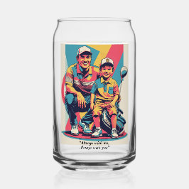 Herzwärmender Vater & Son Golf Moment am Vatertag Dosenglas