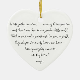 Herzworte erklären und Künstler Whimsical Art Keramik Ornament