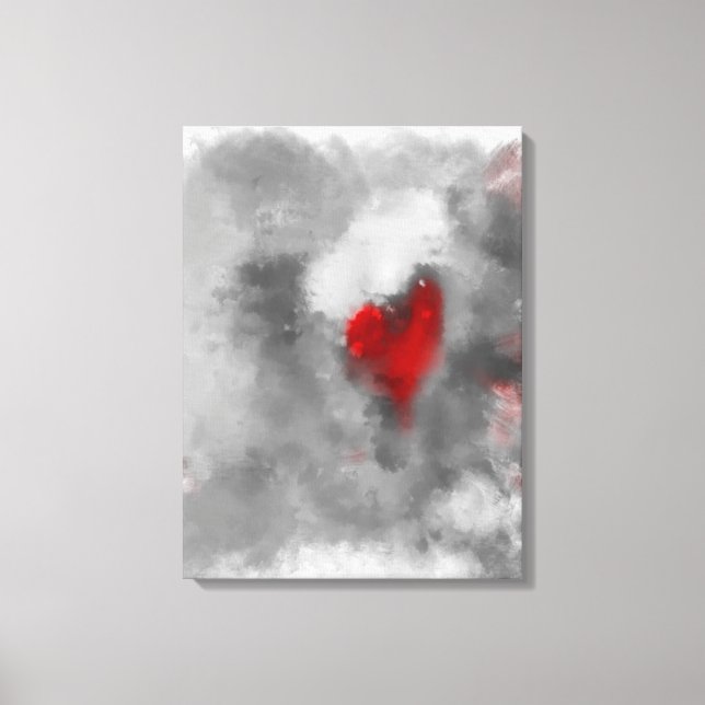 Herzwunsch 18" x 24" modern abstrakt leinwanddruck (Vorderseite)