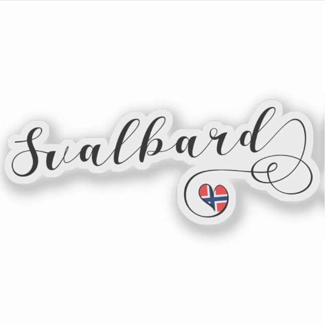 Herzwurbard-Flagge, Spitsbergen, Norwegen Aufkleber (Vorderseite)