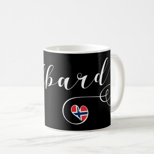 Herzwurbard-Flagge, Spitsbergen, Norwegen Kaffeetasse (VorderseiteRechts)