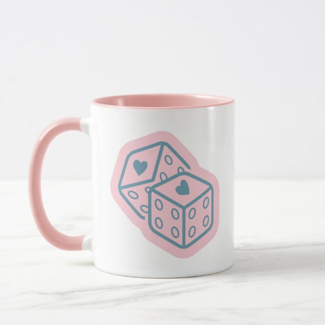 Herzwürfel Valentinstag Tasse (Links)