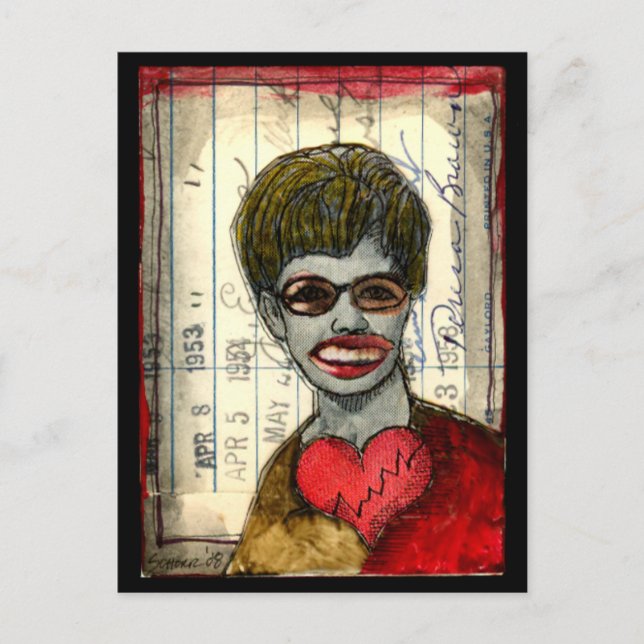 Herzzerbrochene Postkarte (Vorderseite)