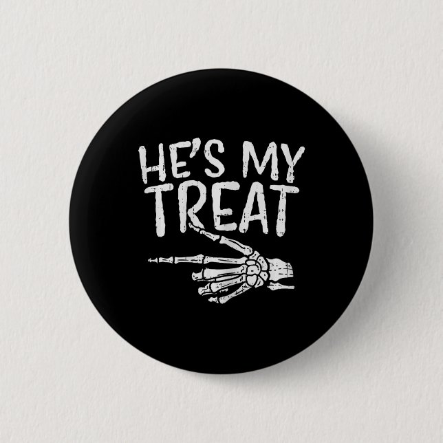 Hes Meine Leckerei Skeleton Matching Couple Hallow Button (Vorderseite)