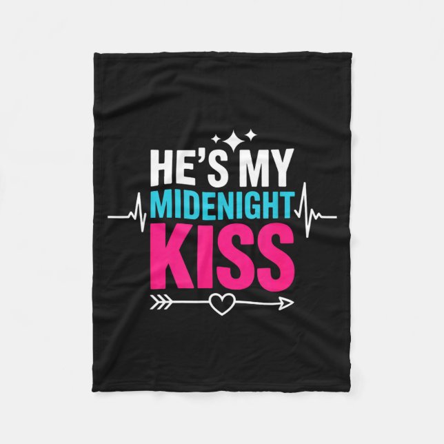 He's My Midnight Kiss Happy New Year Matching Coup Fleecedecke (Vorderseite)