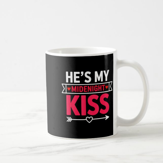 He's My Midnight Kiss Happy New Year Matching Coup Kaffeetasse (Rechts)