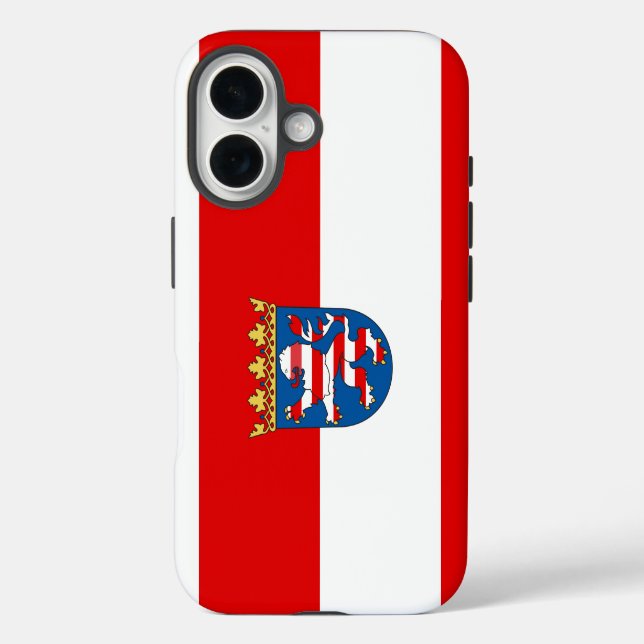 Hesse-Flagge iPhone 16 Hülle (Rückseite)