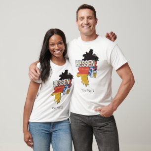 Hesse Germany Retro Staat Map Vintag Jug Souvenir T-Shirt
