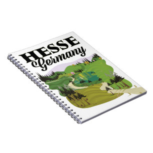 Hesse Germany Travel Poster Notizblock