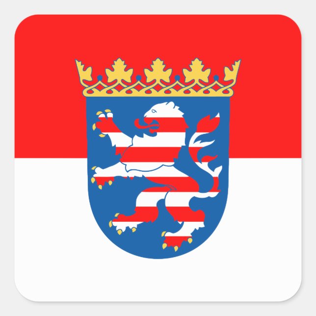 Hessen Flagge Quadratischer Aufkleber (Vorderseite)