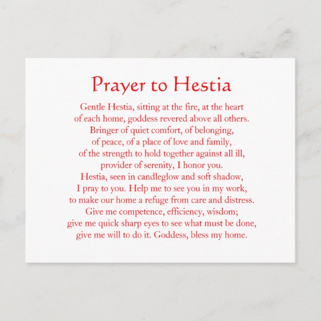 Hestia Postcard Postkarte (Vorderseite)