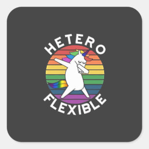 Hetero Flexible LGBT Lesbische Schwulenschwule Quadratischer Aufkleber