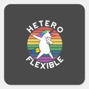 Hetero Flexible LGBT Lesbische Schwulenschwule Quadratischer Aufkleber