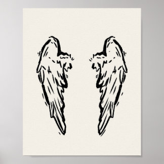 Heterochromia Angel Wings Poster
