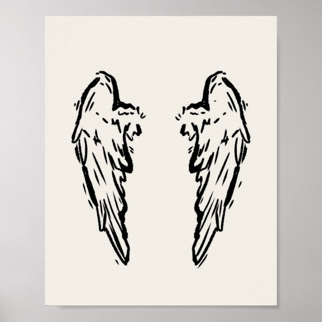 Heterochromia Angel Wings Poster (Vorne)