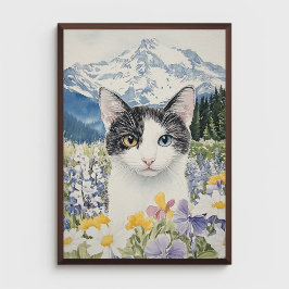Heterochromie in einem Wildblume-Feld Poster