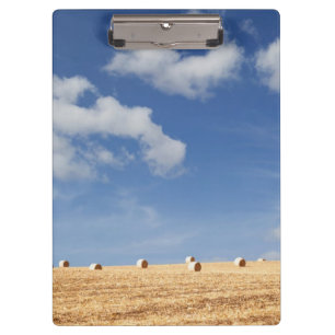 Heu-Ballen auf Feld Klemmbrett