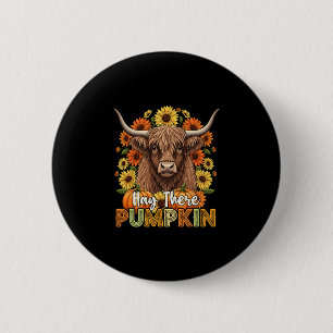 Heu Da Kürbis Kuh Herbst Erntedankfest Lustig Button