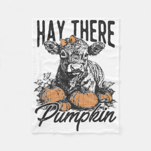 Heu Da Kürbis Süße Kuh Farm Herbst Herbst Kuh Ha Fleecedecke