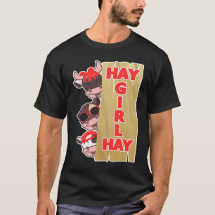 Heu Mädchen Heu  Kuh  Farm T-Shirt