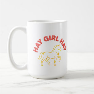 Heu Mädchen Heu Retro Pferd Grafik 2026 Western Ch Kaffeetasse
