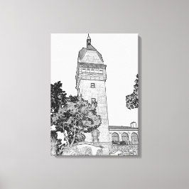 Heublein Tower - Connecticut Sketch Kunst Leinwanddruck