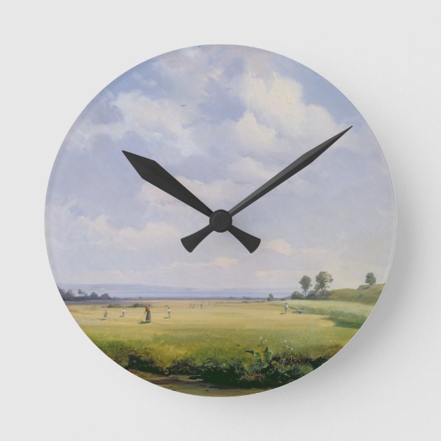 Heuernte, 1838 (Öl auf Leinwand) Runde Wanduhr (Vorderseite)