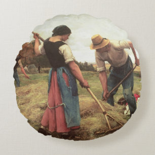 Heuernte, 1880 rundes kissen