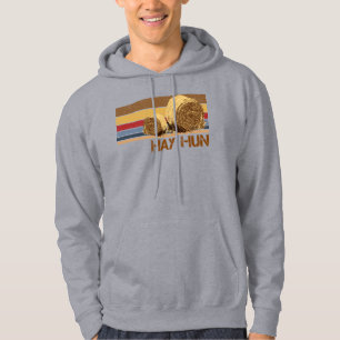 Heuhun Hay bale Funny Farm Life Country Hayfield Hoodie