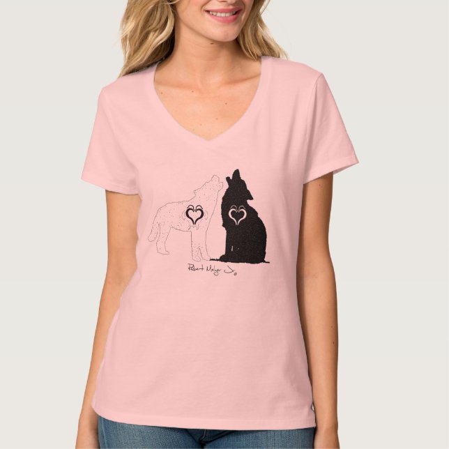 Heulen am Mond-Damen-Shirt T-Shirt (Vorderseite)