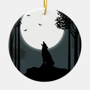 Heulen am Mond Keramikornament