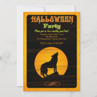 Heulen an der Mond-Halloween-Party-Einladung