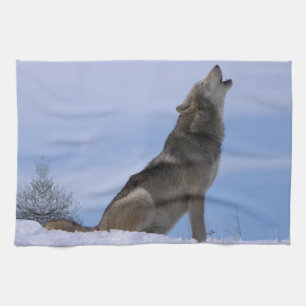 Heulenalaskischer Timberwolf Geschirrtuch