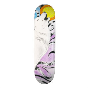 Heulenarktischer Wolf-Stammes- Mond Skateboard