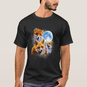 Heulend im Mond Lustige Füchse Grafik Tierliebhabe T-Shirt