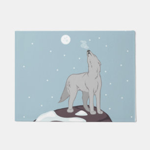 Heulender Arktischer Wolf Fußmatte