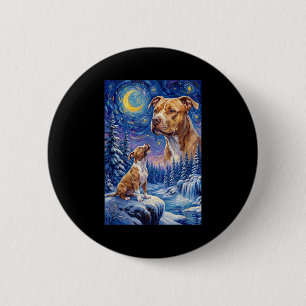 Heulender Hund zum Mond Meme Tier American Pit Button