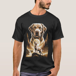 Heulender Labrador Retriever Mondbegluster Wald T-Shirt