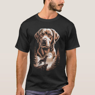 Heulender Labrador Retriever Mondbeschienener Wald T-Shirt