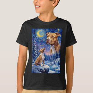 Heulender Mond Meme Tier Hund amerikanische Pit T-Shirt