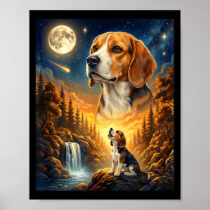 Heulender Mond Meme Tier Hund Beagle Poster